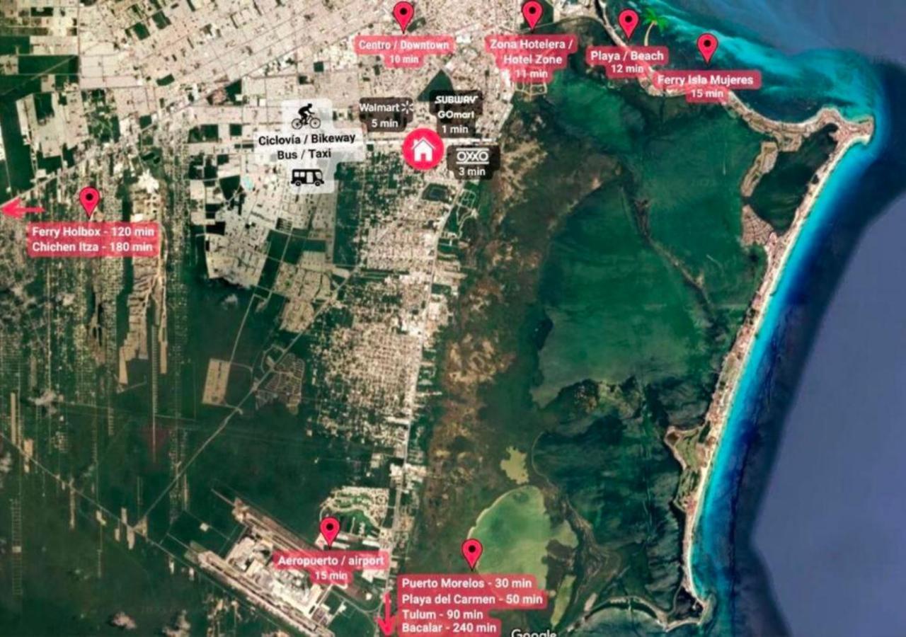 Casa Familiar En Condominio Privado Cerca De Playa Канкун Экстерьер фото